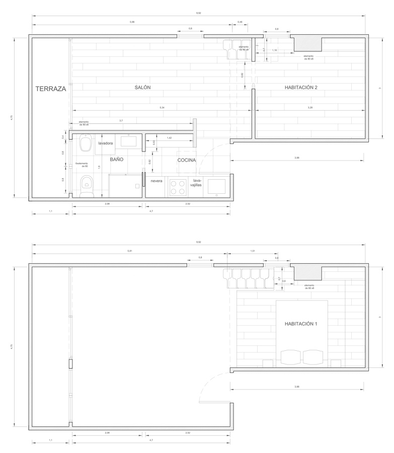 Planta de la casa reformada