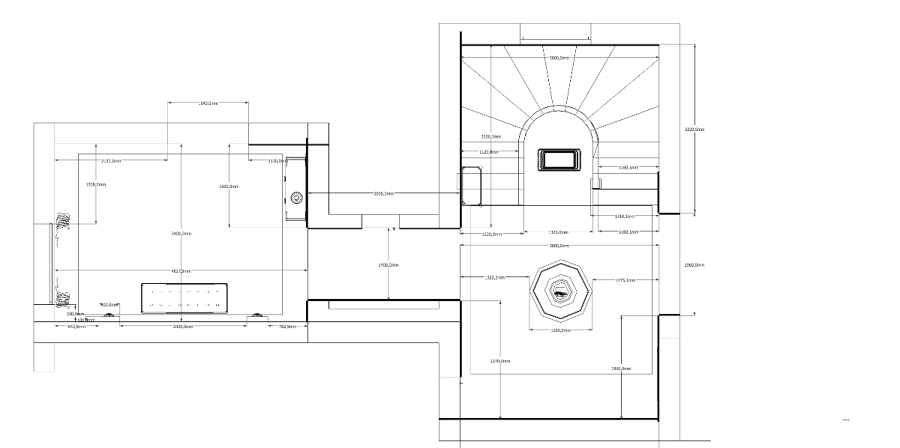 Planta del Hall y replanteo de la Escalera