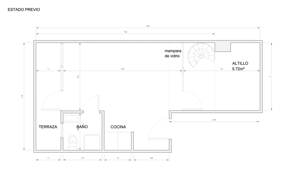 Planta estado previo de la vivienda