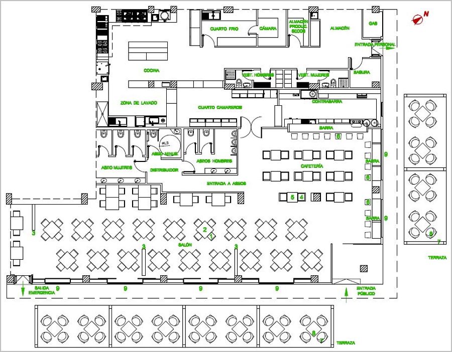 Planta nueva con mobiliario