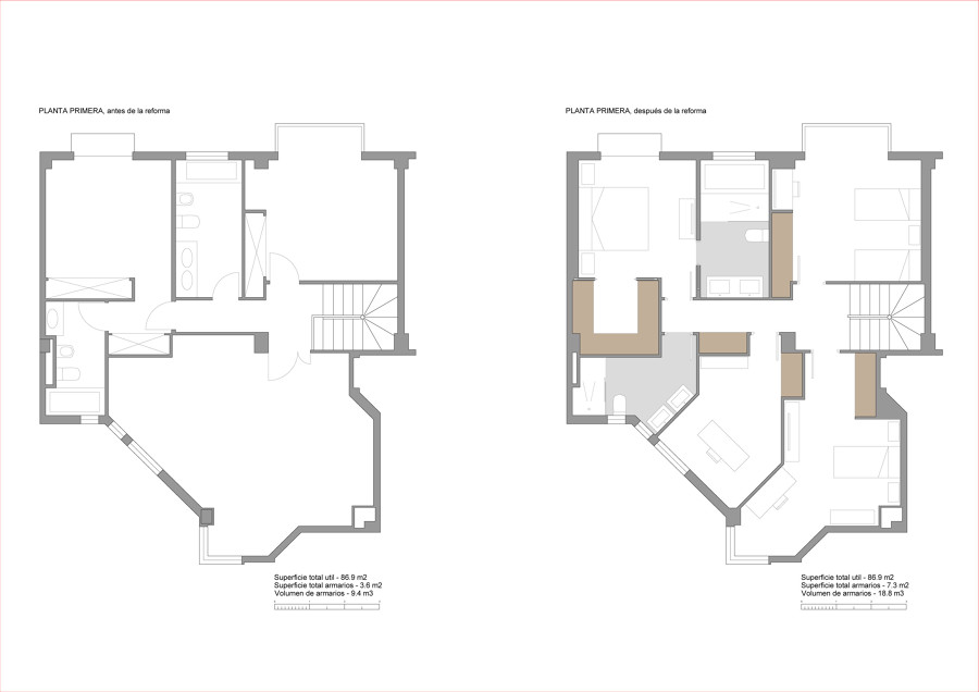 Planta Primera Antes y Despues