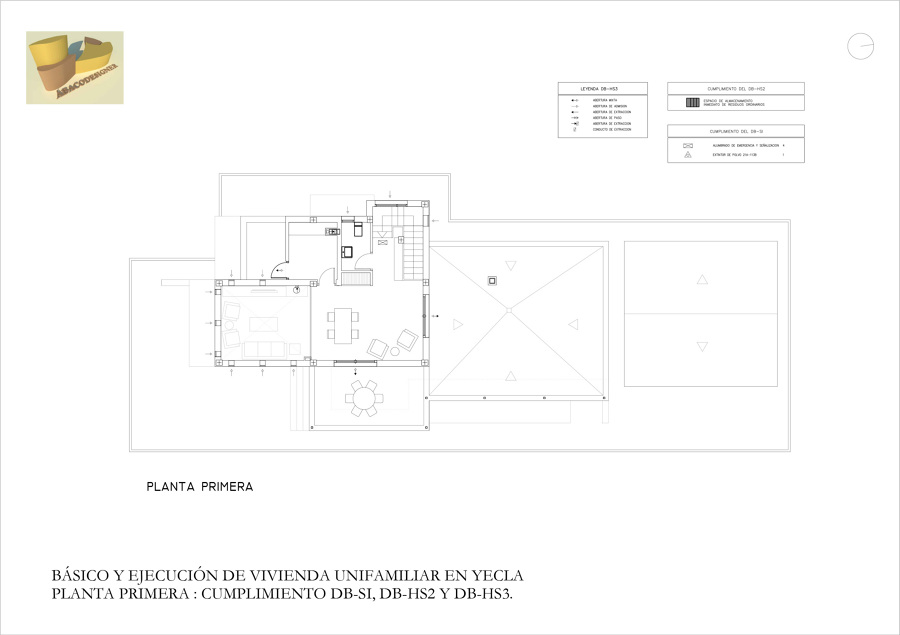 Planta Primera Cumplimiento DB-SI, DB-HS2 y DB-HS3