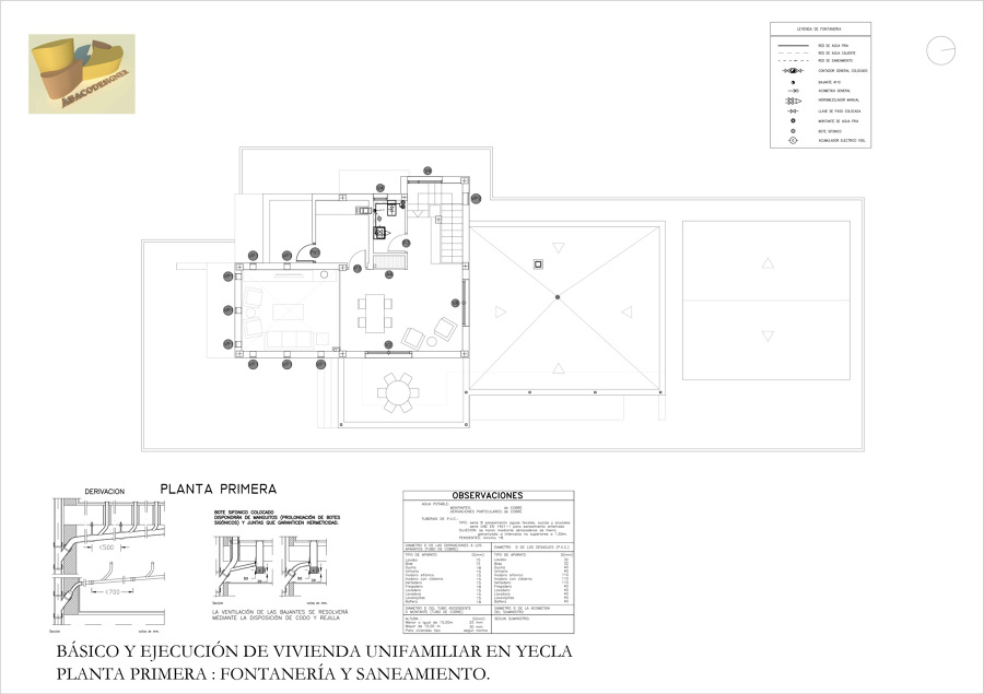 Planta Primera Fontanería y Saneamiento