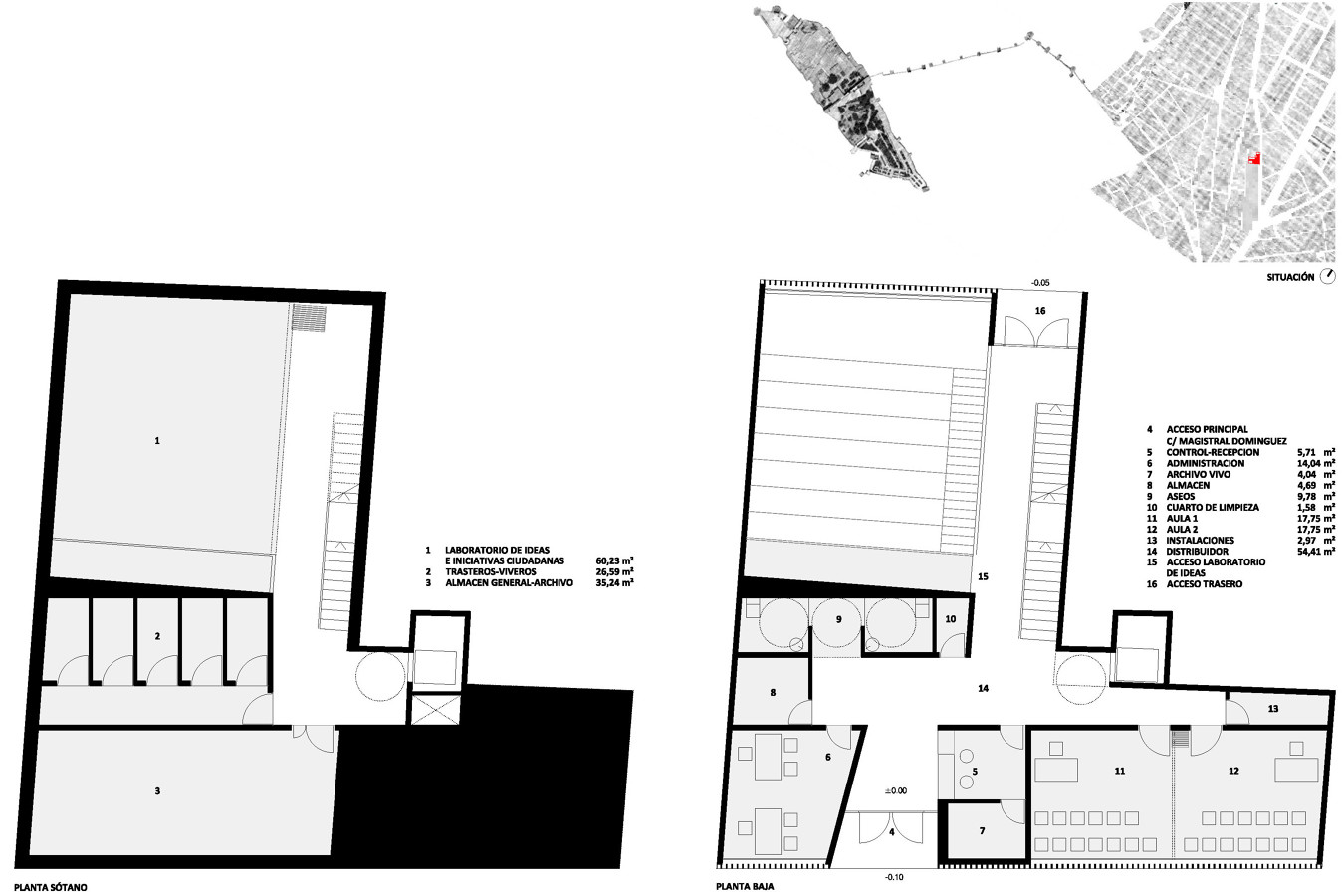 Plantas sótano y Baja