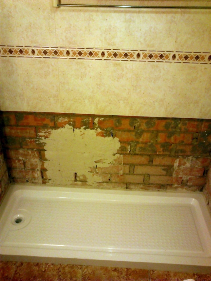 Plato de ducha ya colocado