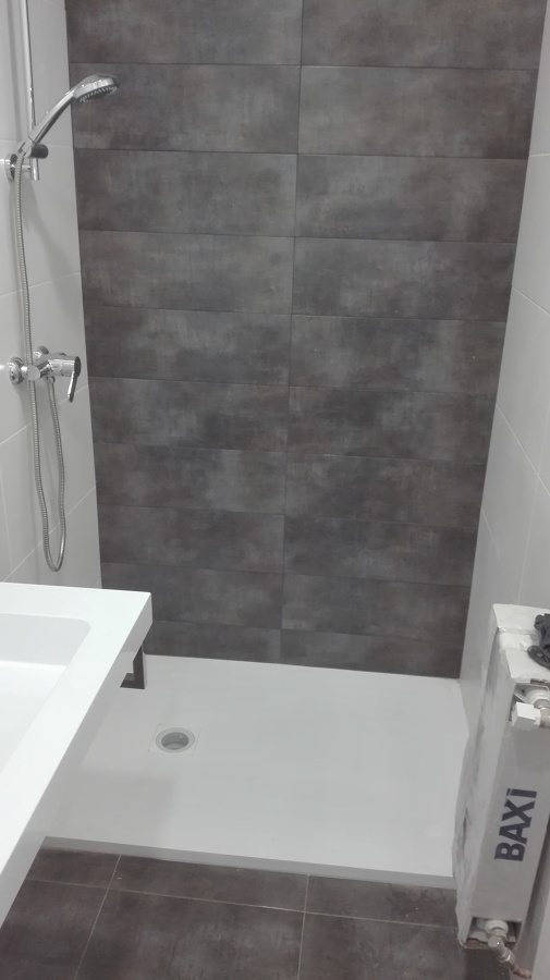 Plato ducha carga mineral blanco, antideslizante, solo 3cm altura