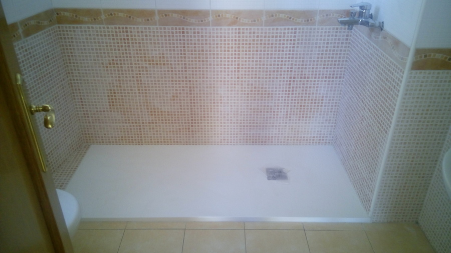 Plato ducha de carga mineral terminación pizarra