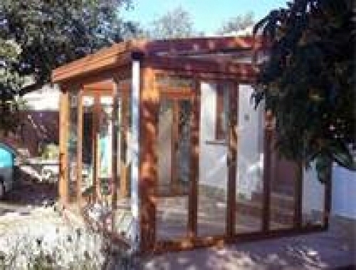 porche aluminio imitacion madera