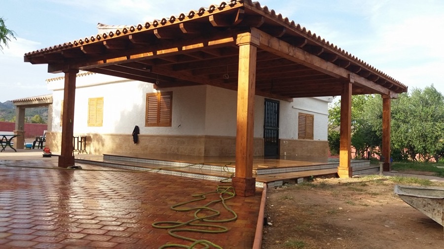 Porche madera 1 agua