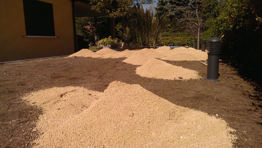 Preparación con grava