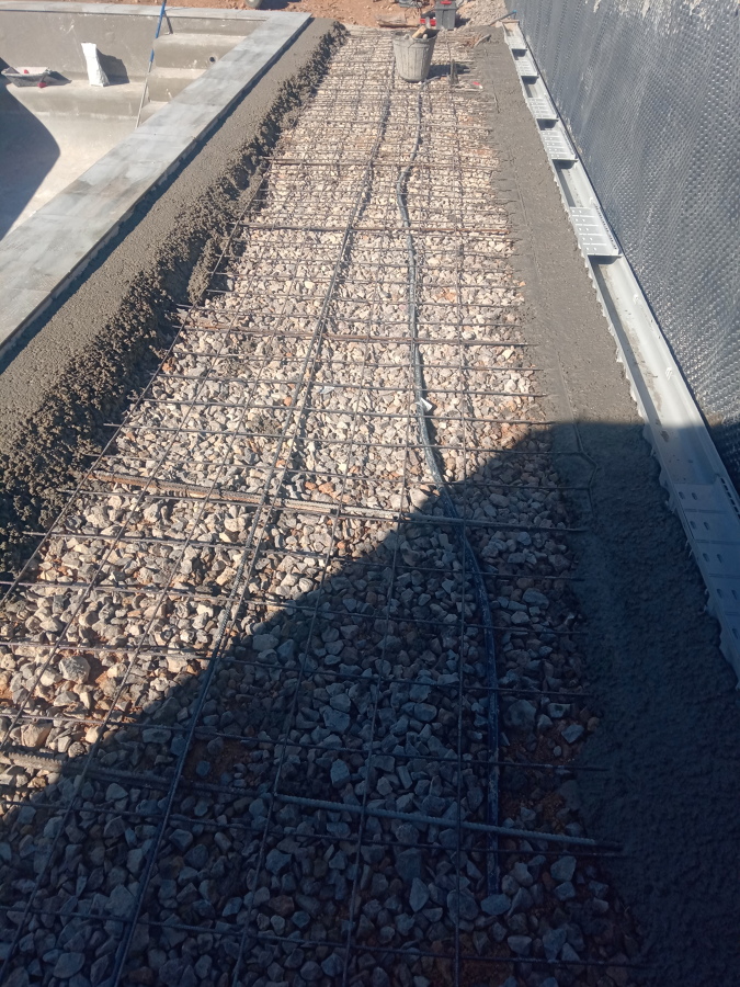 Preparación de la solera de la playa.