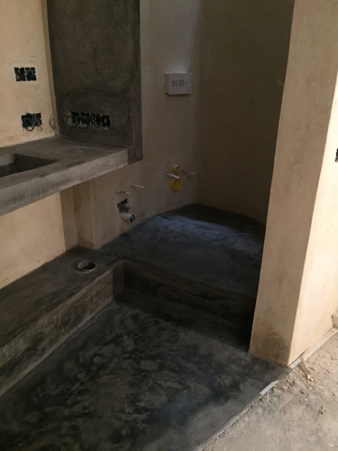 preparación ducha en tadelakt