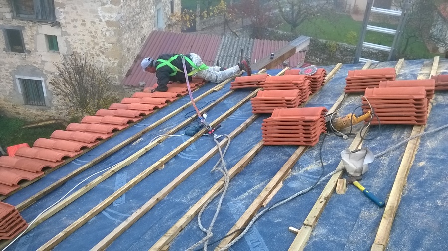 primera fila de teja.