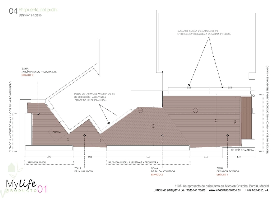 Propuesta de diseño de jardín en ático.
