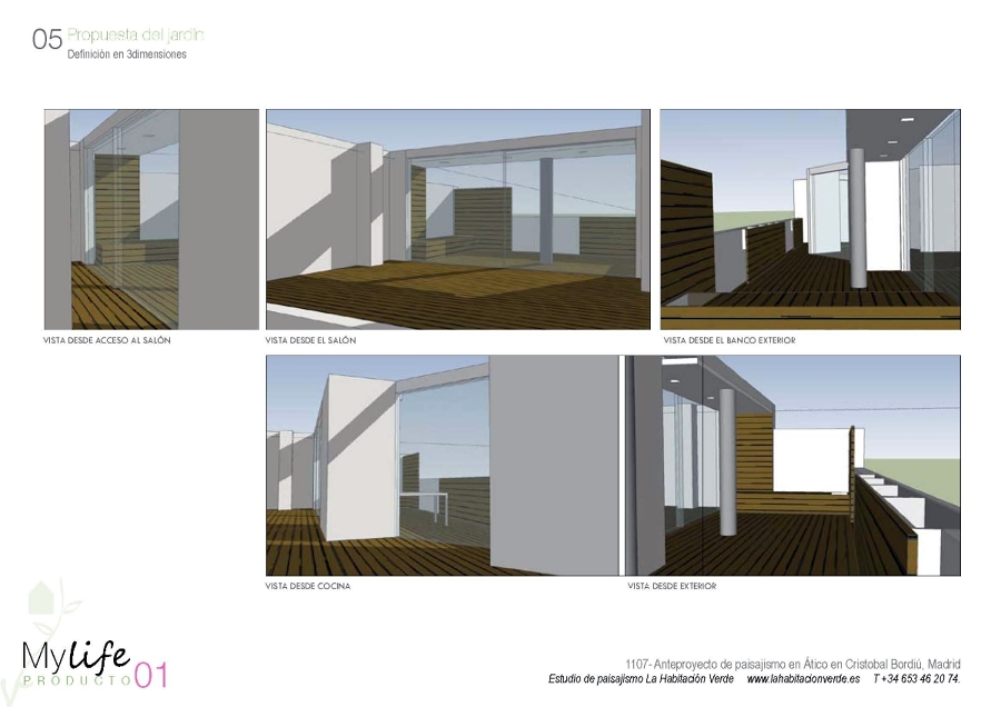 Propuesta de diseño de jardín en ático.