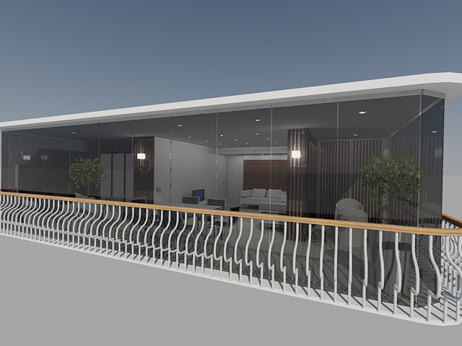 Propuesta en 3D de cerramiento de terraza