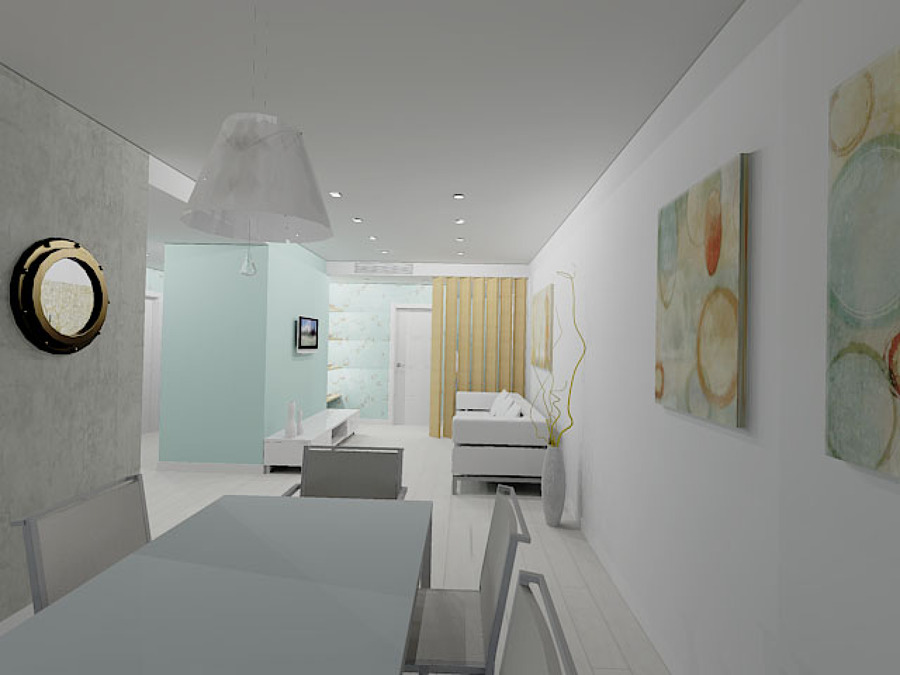 Propuesta en 3D :Recibidor-Salón