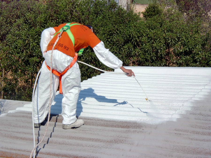 proyeccion de caucho en cubierta ondulada