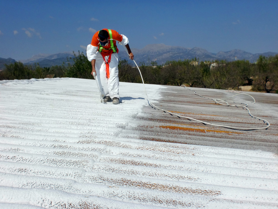 Proyeccion de caucho en cubierta ondulada
