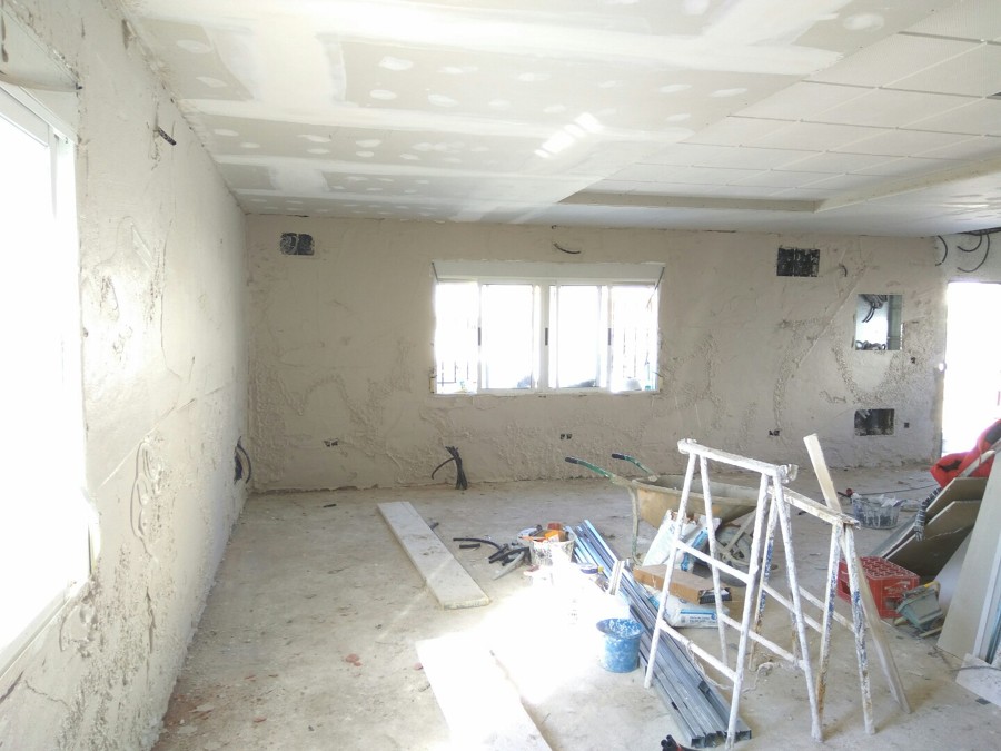 Proyección de yeso en paredes