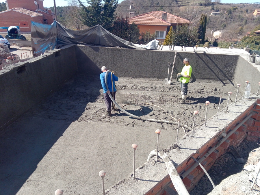 Proyección del gunite.