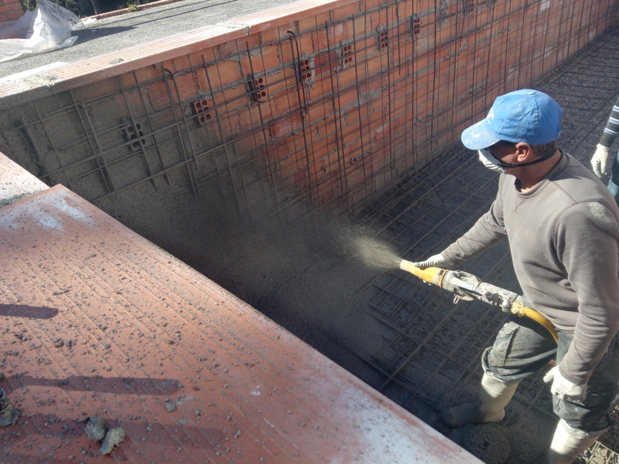 Proyección del gunite.