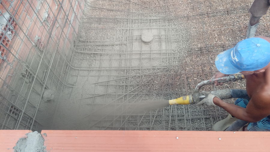 Proyección del gunite.