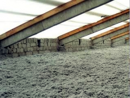 Proyectado de aislante en cubierta superior