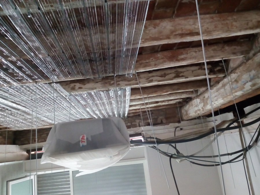 proyectado ignífugo con lana de roca