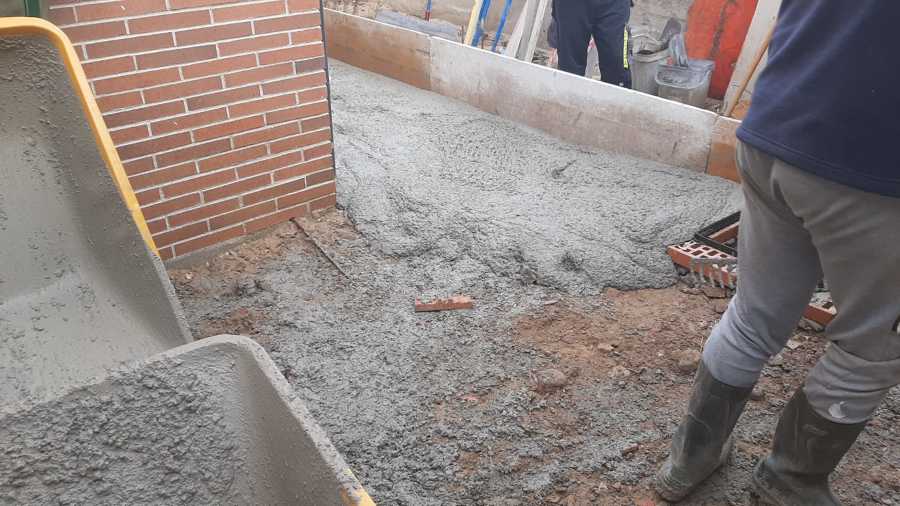 Proyectando hormigon impreso