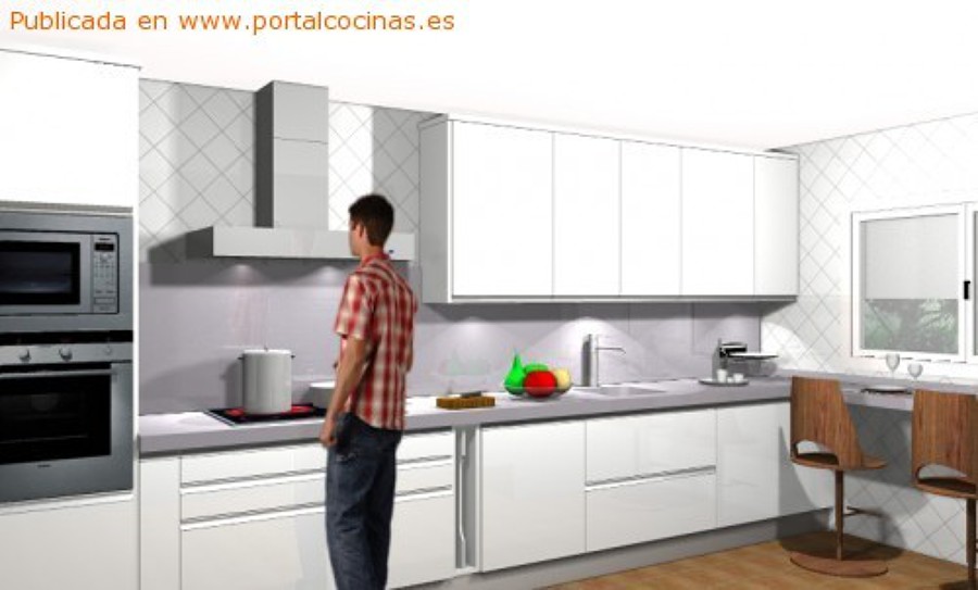 Cocina lineal Blanca