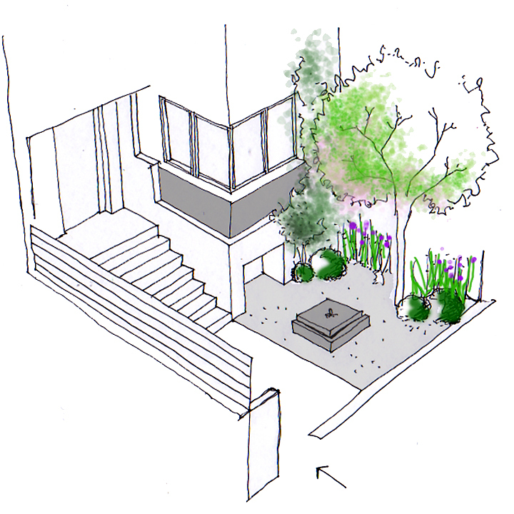 Proyecto de diseño de jardín en atico