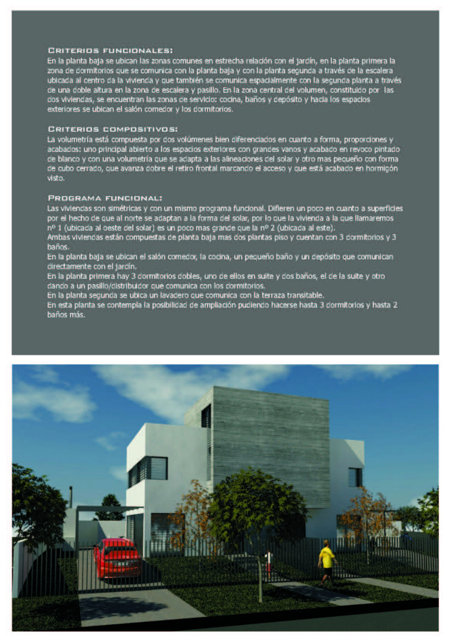 Proyecto de dos viviendas en un solar.