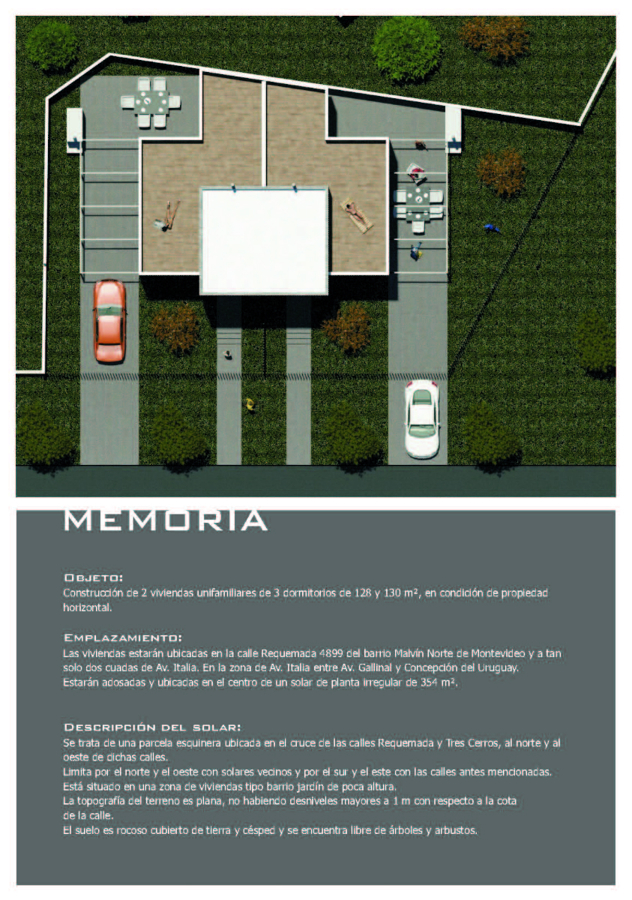 Proyecto de dos viviendas en un solar.