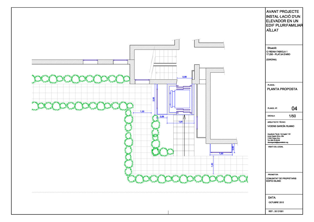Proyecto de instalación de un elevador en un edificio aislado