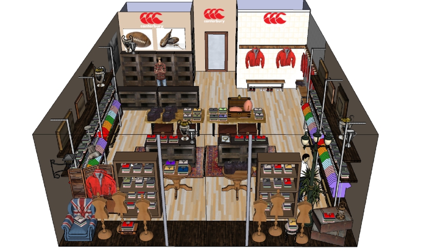 PROYECTO DECORACION 3D de tienda de ropa Canterbury