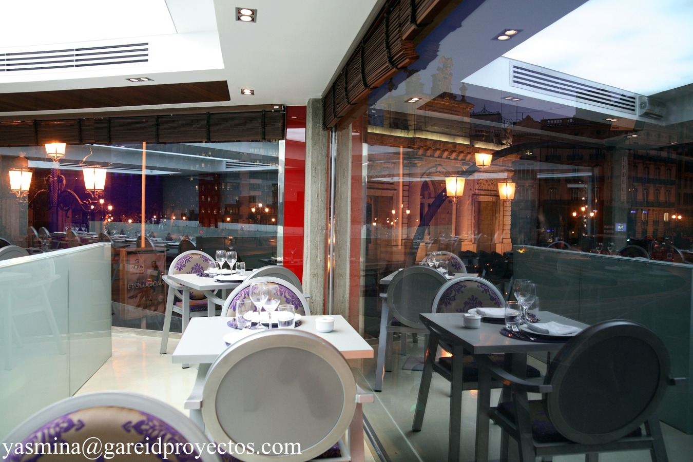 Proyecto y Dirección de Obra de reforma integral, actividad y diseño de muebles del restaurante “La Gran Muralla”, (Plaza Porta de la Mar), Valencia.