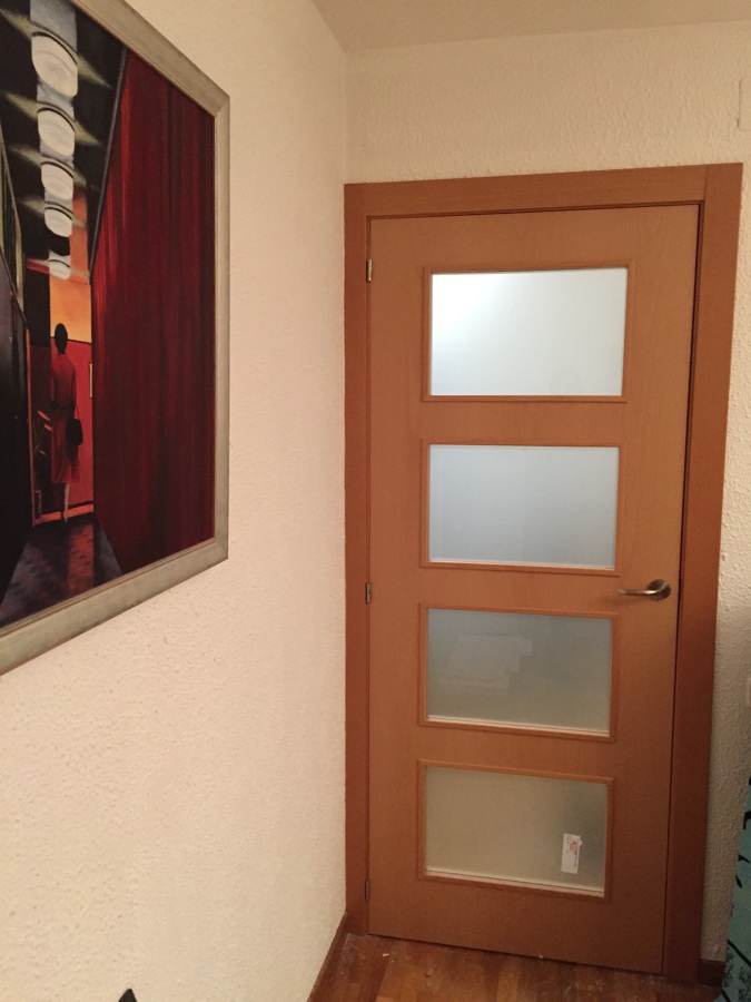 PUERTA DE HAYA DE 4 VIDRIOS MATE AL ÁCIDO