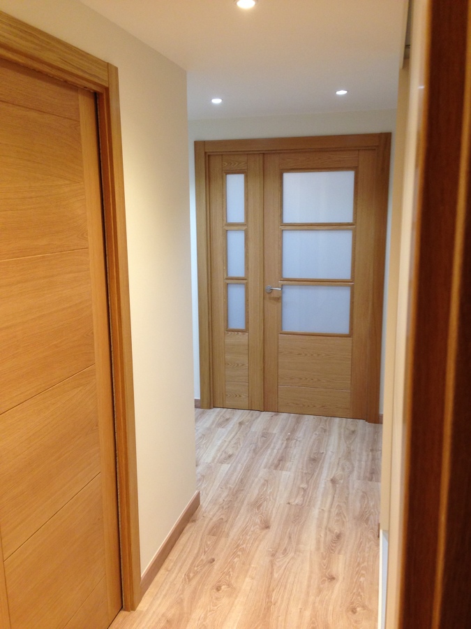 Puerta doble de salon con vidrios mates