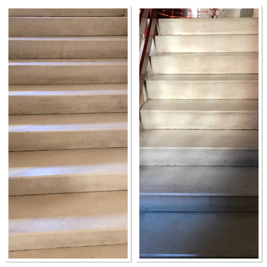 Pulir la escalera del portal