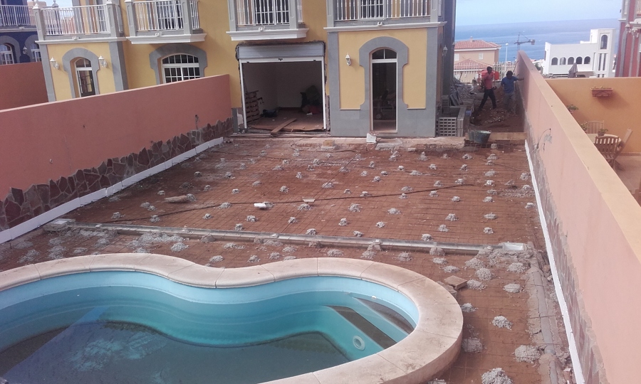 Puntos y niveles antes de hormigonar