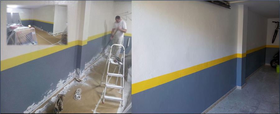 Quitar humedades y pintar garaje