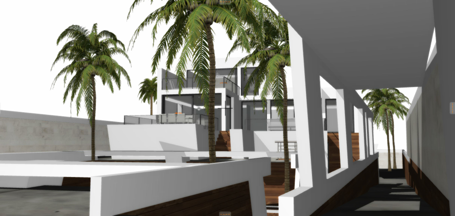 Rampa de acceso desde la entrada hasta fondo de parcela.