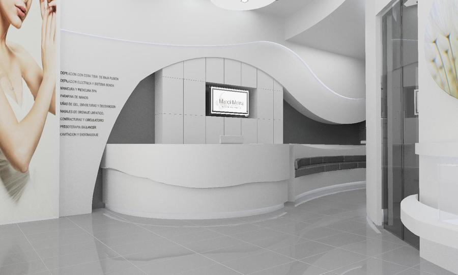 Recepción y zona de espera de centro de belleza en Motril, Granada