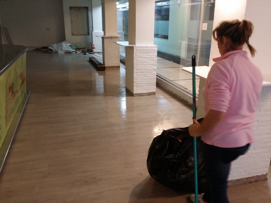 recojiendo la basura