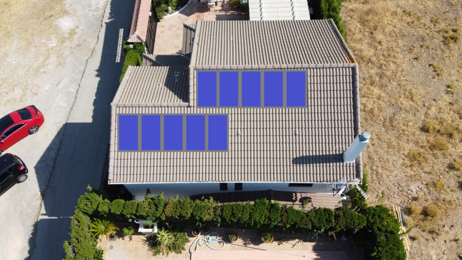 Recreación disposición de los paneles