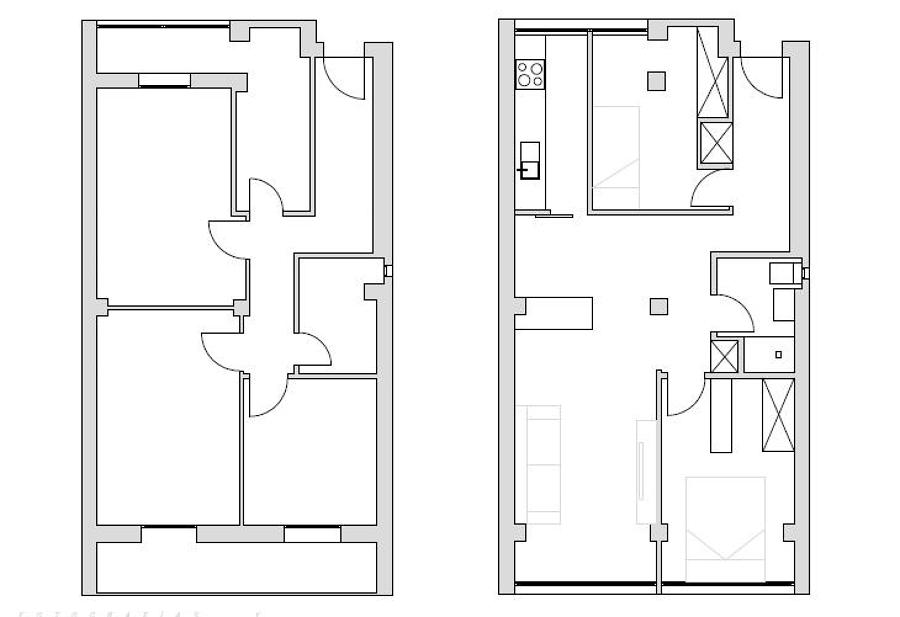 Redistribución de espacios. El antes y El después