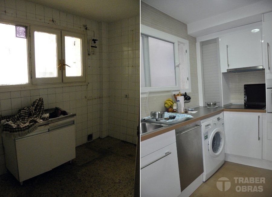 Cocina. Antes y después.