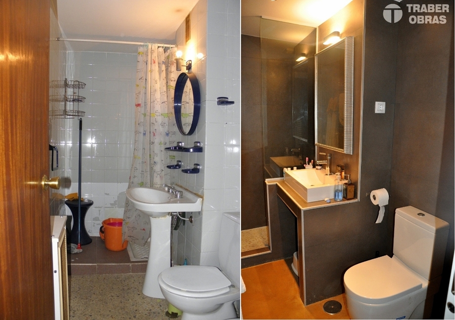 Cuarto de baño. Antes y después.