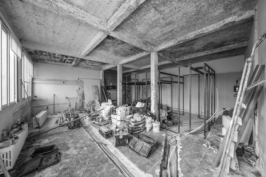 reforma de loft con estructura de hormigón